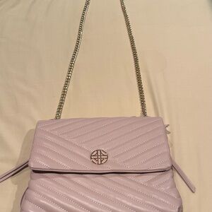 Chic Quilted Concealed Crossbody Bag in Soft Pink